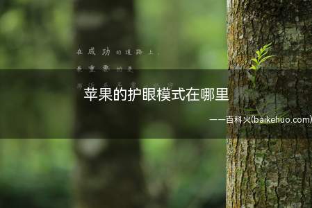 苹果的护眼模式在哪里(苹果的护眼模式在哪里的具体操作步骤)