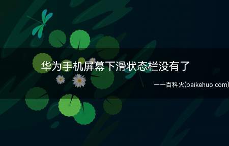华为手机屏幕下滑状态栏没有了(华为手机屏幕下滑状态栏没有了的具体操作步骤)