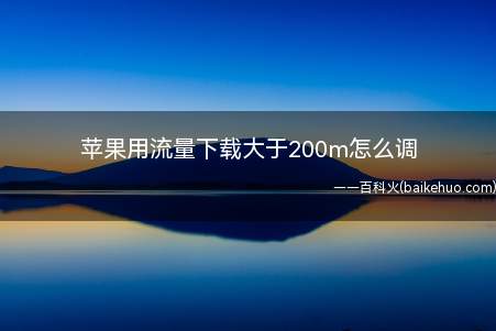 苹果用流量下载大于200m怎么调