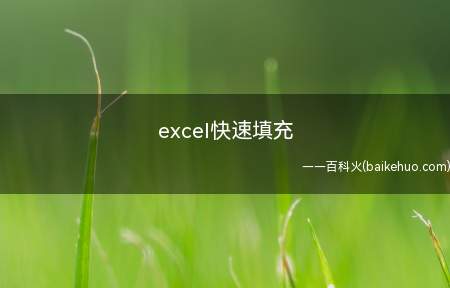 excel快速填充(excel快速填充的具体操作步骤)