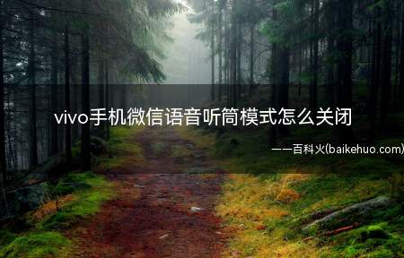 vivo手机微信语音听筒模式怎么关闭(vivo手机微信语音听筒模式怎么关闭的具体操作步骤)