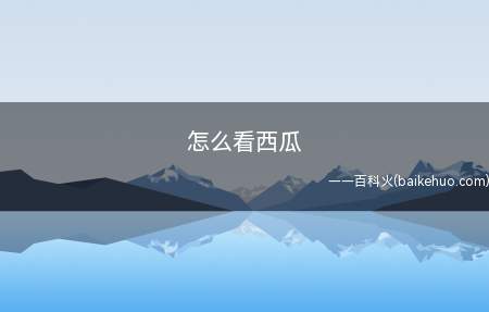 怎么看西瓜(怎么看西瓜的具体操作步骤)