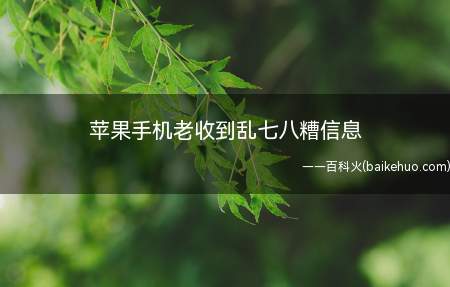 苹果手机老收到乱七八糟信息(苹果手机老收到乱七八糟信息开启未知拦截即可解决)
