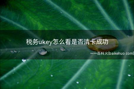 税务ukey怎么看是否清卡成功(查看税务ukey是否清卡成功)