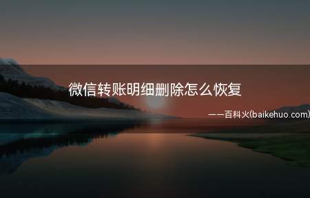微信转账明细删除怎么恢复(微信转账明细删除的恢复步骤)