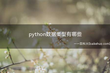 python数据类型有哪些（Python是一种跨平台的计算机程序设计语言）
