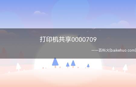 打印机共享0000709(打印机共享000709怎么解决)