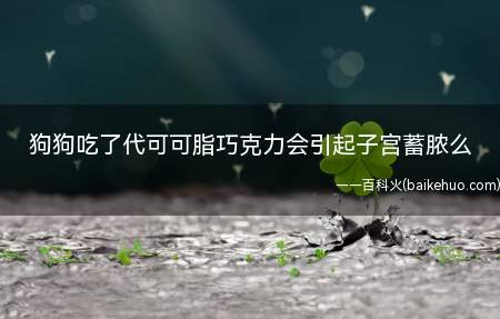 狗狗吃了代可可脂巧克力会引起子宫蓄脓么