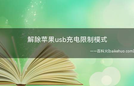 解除苹果usb充电限制模式