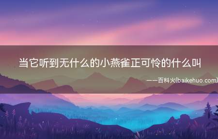 当它听到无什么的小燕雀正可怜的什么叫