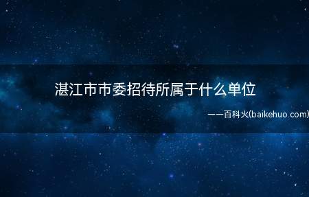 湛江市市委招待所属于什么单位