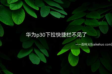华为p30下拉快捷栏不见了(华为p30下拉快捷栏不见了原因有两种)