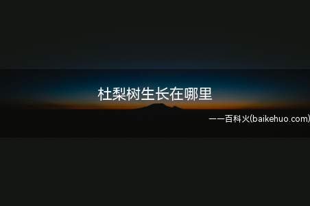 杜梨树生长在哪里（杜梨树生长在什么地方?）