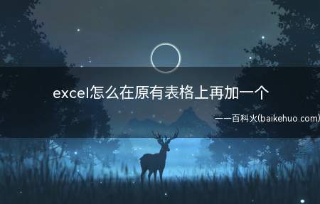 excel怎么在原有表格上再加一个(Microsoft Office Excel 2019)