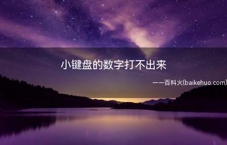 小键盘的数字打不出来(小键盘的数字打不出来怎么办)