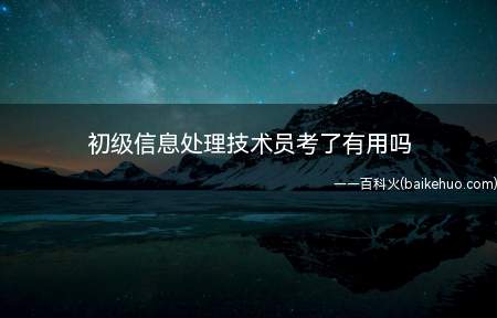 初级信息处理技术员考了有用吗