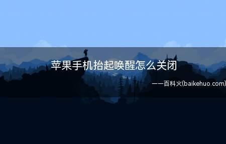 苹果手机抬起唤醒怎么关闭