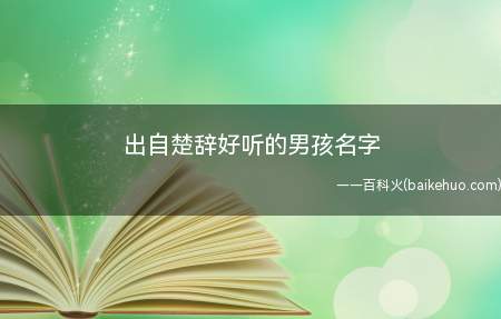 出自楚辞好听的男孩名字(《楚辞》中有哪些好听的男孩名字)