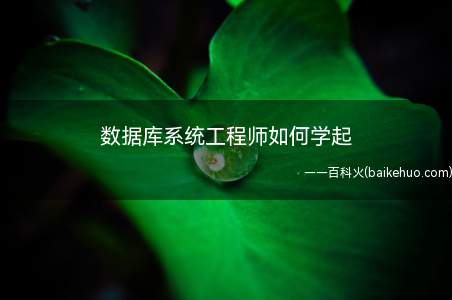 数据库系统工程师如何学起