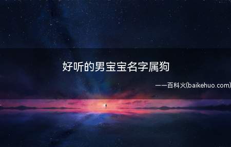 好听的男宝宝名字属狗(好听的男宝宝名字属狗的有哪些)