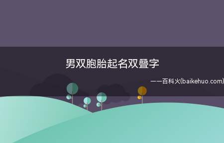 男双胞胎起名双叠字(男双胞胎起名双叠字名字有哪些)