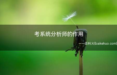 考系统分析师的作用(考系统分析师有什么作用)