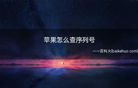 苹果怎么查序列号