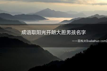 成语取阳光开朗大胆男孩名字(成语取阳光开朗大胆的男孩名字有哪些)