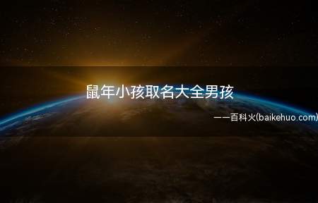 鼠年小孩取名大全男孩(鼠年适合小男孩的名字有哪些)