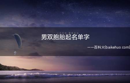 男双胞胎起名单字（男双胞胎起名单字有哪些）