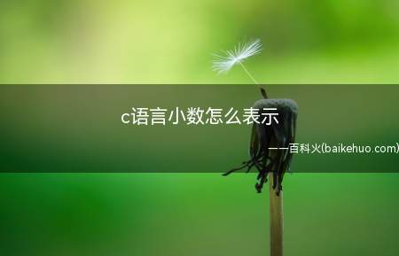 c语言小数怎么表示(c语言小数怎么表示让我们一起了解一下吧!)