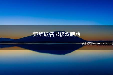 楚辞取名男孩双胞胎(楚辞取名男孩双胞胎名字分享)