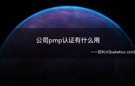 公司pmp认证有什么用