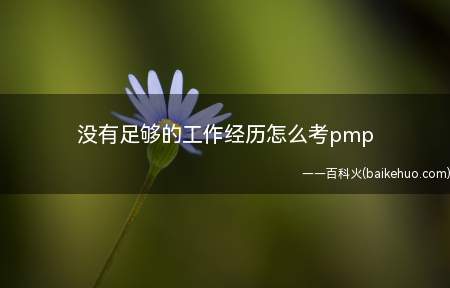 没有足够的工作经历怎么考pmp