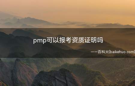 pmp可以报考资质证明吗