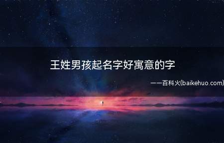 王姓男孩起名字好寓意的字(鼠年男孩起名字好寓意的字大全)