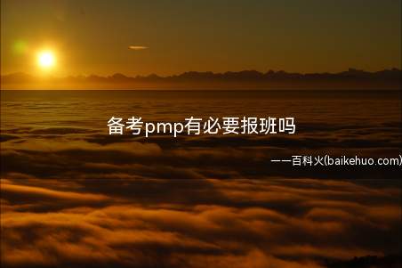 备考pmp有必要报班吗