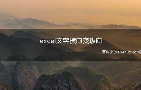 excel文字横向变纵向