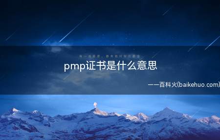 pmp证书是什么意思