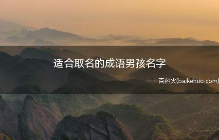 适合取名的成语男孩名字（适合取名的成语男孩名字有哪些）