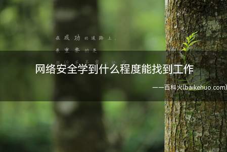 网络安全学到什么程度能找到工作