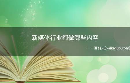 新媒体行业都做哪些内容(新媒体行业有哪些内容)