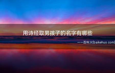 用诗经取男孩子的名字有哪些(用诗经取男孩子的名字大全)