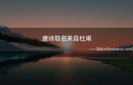 唐诗取名来自杜甫(唐诗杜甫诗中蕴藏的好名字)
