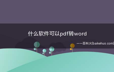 什么软件可以pdf转word（怎么把pdf文件转换成word）