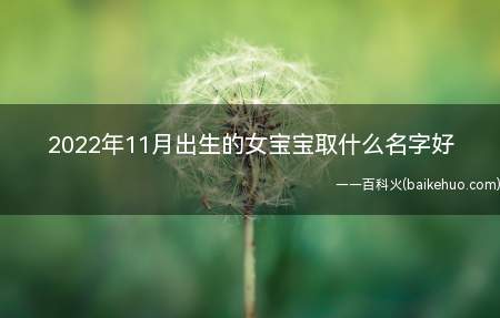 2022年11月出生的女宝宝取什么名字好(2022年11月出生的女宝宝名字大全)