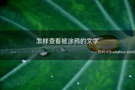 怎样查看被涂鸦的文字(微信3.0)