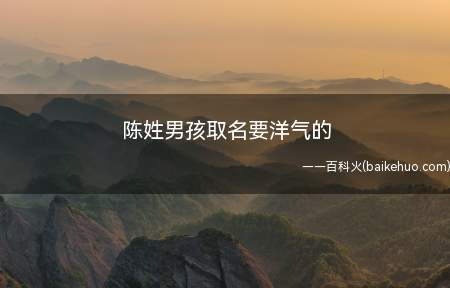 陈姓男孩取名要洋气的(陈姓男孩如何取一个洋气的名字)