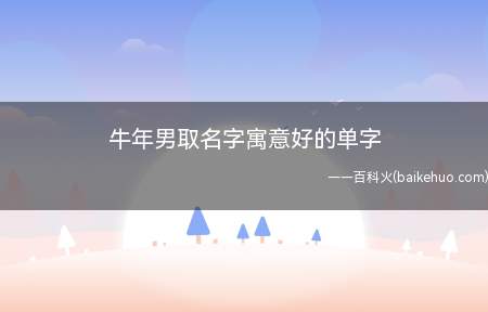 牛年男取名字寓意好的单字(牛年男孩取名字寓意好的字有哪些一起看看吧!)