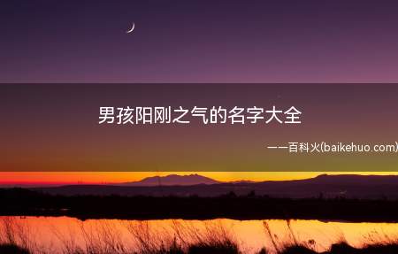 男孩阳刚之气的名字大全